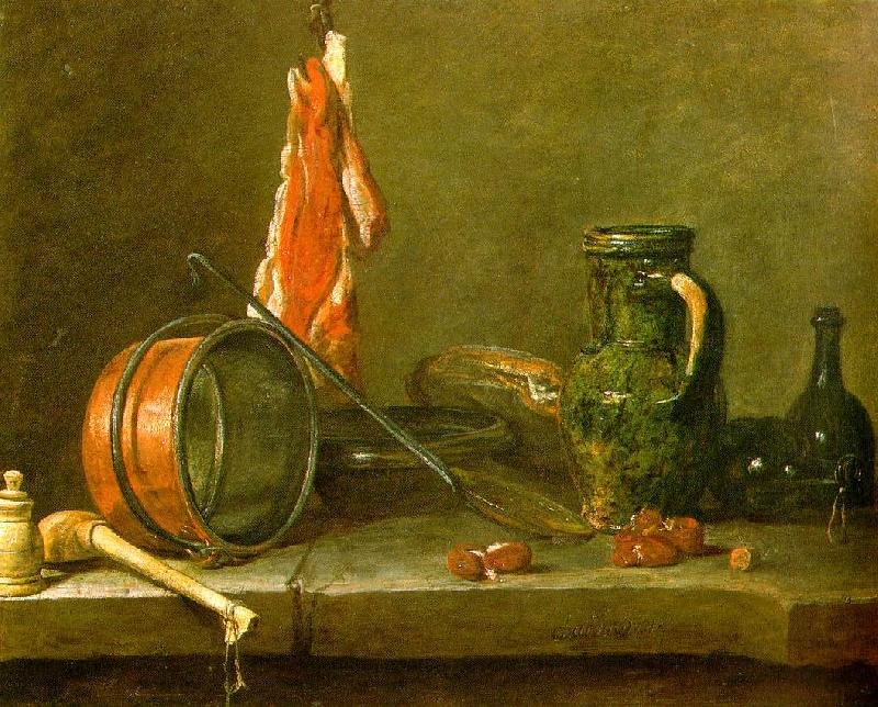 jean-Baptiste-Simeon Chardin A  Lean Diet with Cooking Utensils